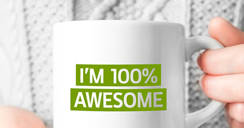 I'm 100% awesome coffee mug